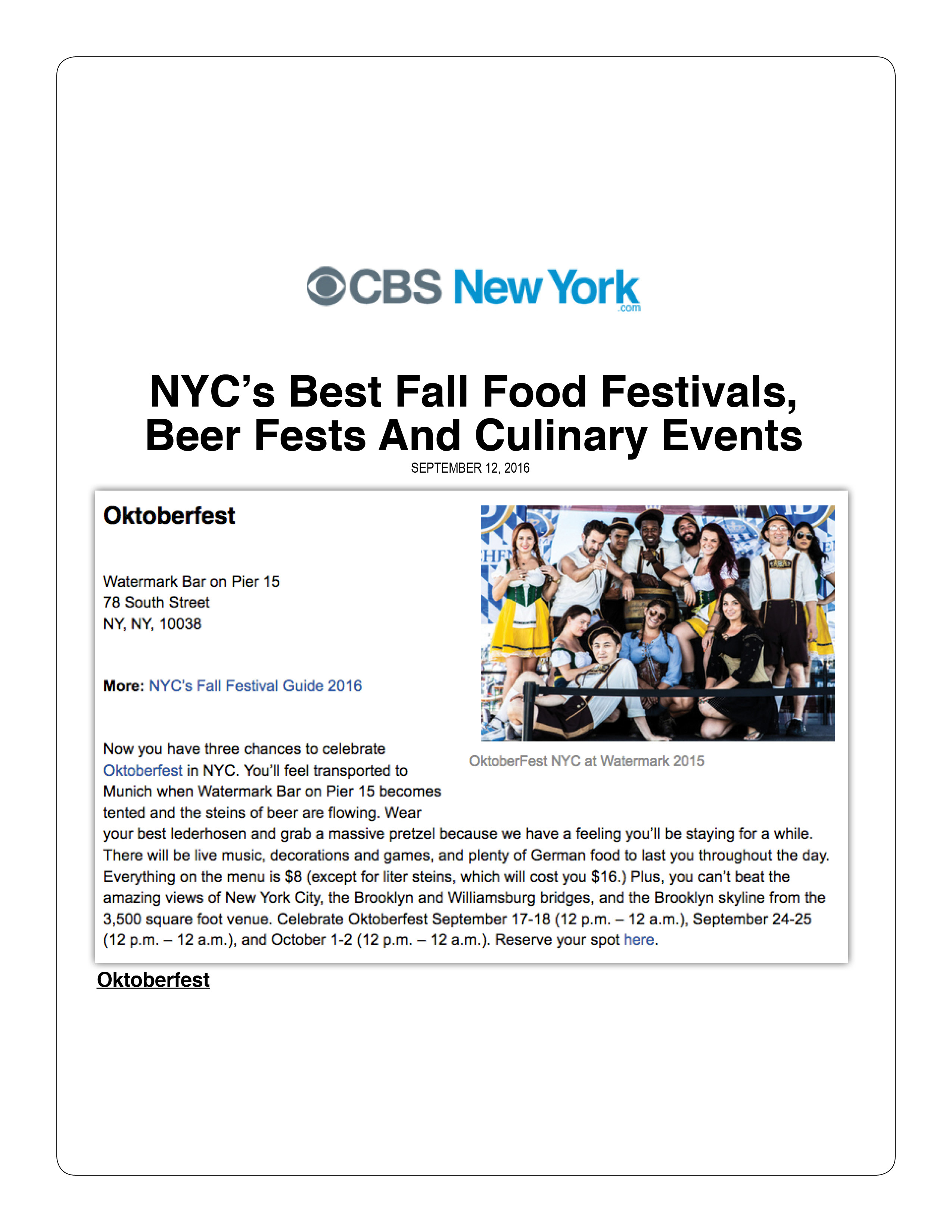 NYC’s Best Fall Food Festivals, Beer Fests and Culinary Events