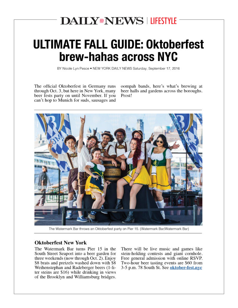 Daily News - Oktoberfest brew-hahas across NYC