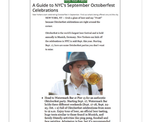 New York City Patch - A Guide to NYC's September Oktoberfest Celebrations