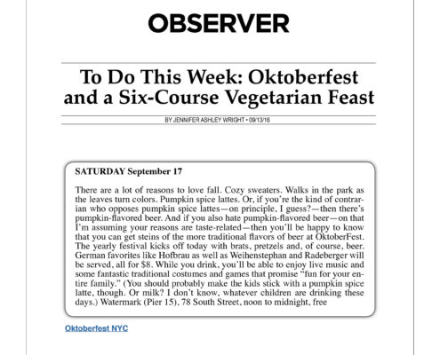 Observer - To Do This Week - Oktoberfest