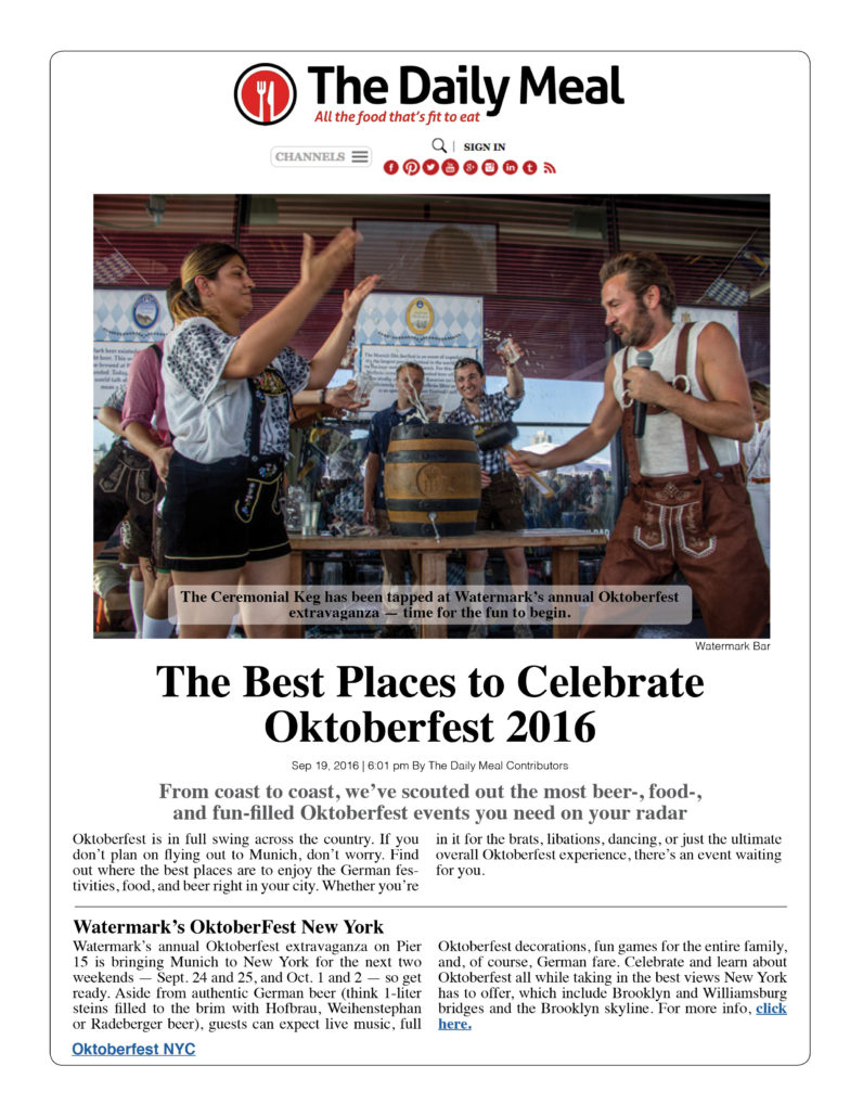 The Daily Meal - The Best Places to Celebrate Octoberfest 2016