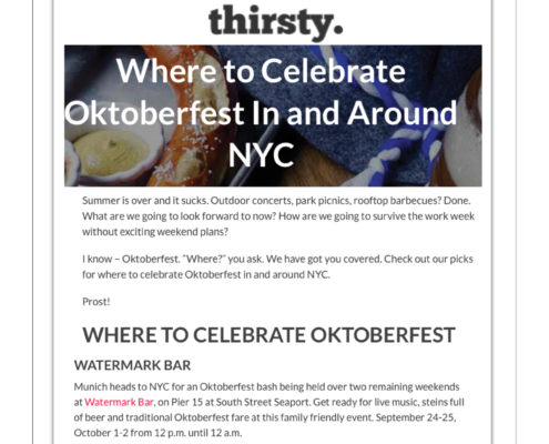 Thirsty - Where to Celebrate Oktoberfest In and Around NYC