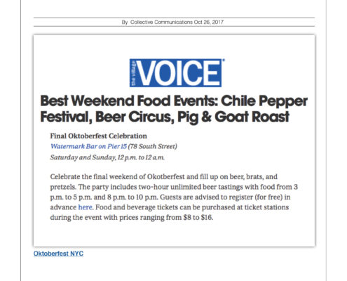 The Village Voice - Best Weekend Food Events