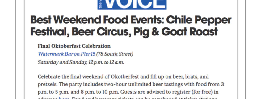 The Village Voice - Best Weekend Food Events