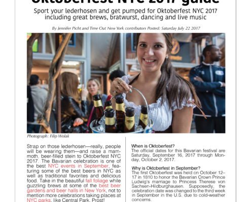 TIme Out New York - Oktoberfest NYC 2017 Guide