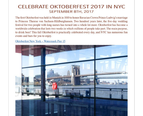 70 Pine - Celebrate Oktoberfest 2017 in NYC