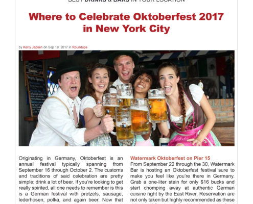 Drink NYC - Where to Celebrate Oktoberfest 2017 in New York City