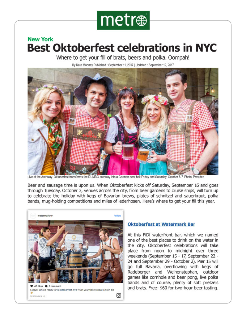 Metro - Best Oktoberfest Celebrations in NYC