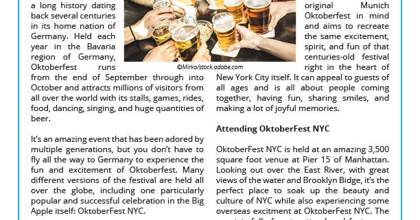 VacationIdea - Best Things to Do in New York: OktoberFest NYC