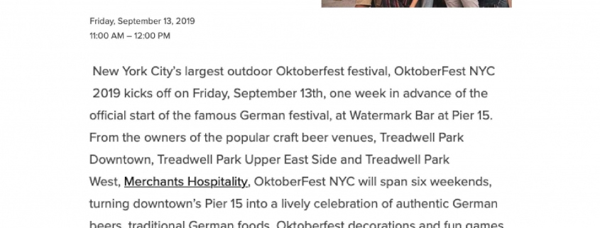 Off the MRKT - OktoberFest NYC 2019 at Watermark at Pier 15