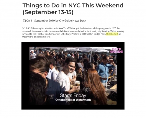 City Guide - Things to Do in NYC This Weekend (September 13-15)