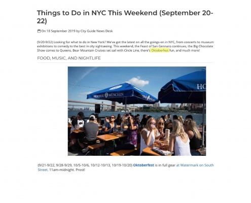 City Guide NY - Things to Do in NYC This Weekend (September 20-22)