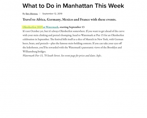 Edible Manhattan - What to Do in Manhattan This Week