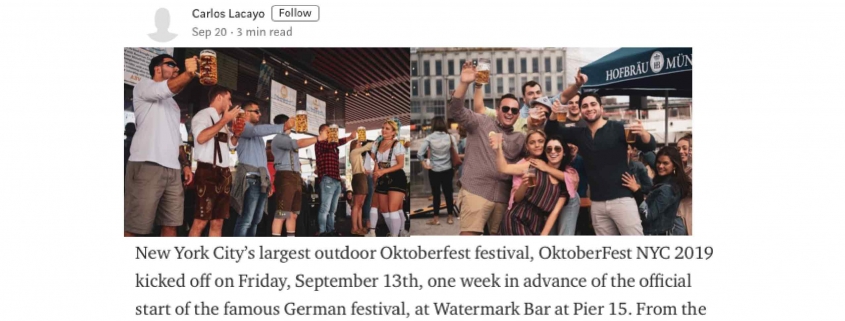 Medium - OktoberFest NYC 2019 Kicks off With Ceremonial Keg Tapping This Saturday with Beer Cicerone, Anne Becerra for Sixth Annual Celebration