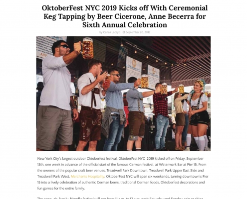 Social LIfe Magazine - OktoberFest NYC 2019 Kicks off With Ceremonial Keg Tapping by Beer Cicerone, Anne Becerra for Sixth Annual Celebration