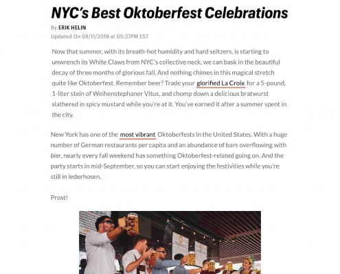 Thrillist - NYC’s Best Oktoberfest Celebrations