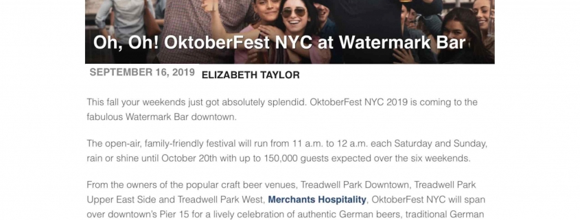 Times Square Chronicles - Oh, Oh! OktoberFest NYC at Watermark Bar