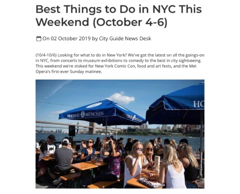 City Guide NY - Best Things to Do in NYC this Weekend (October 4-6)