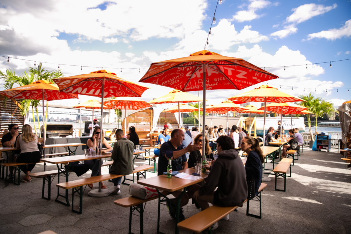 Tables at Watermark's OktoberFest NYC