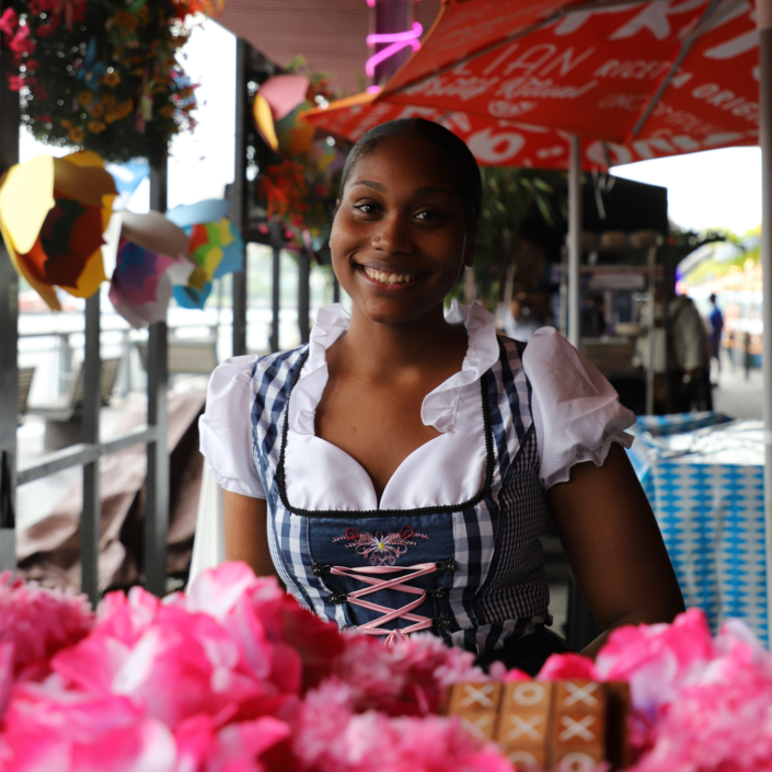 Girl Smiling at OktoberFest NYC 2022 at Watermark