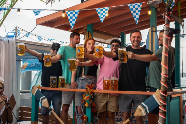 Beer Toast at OktoberFest NYC 2023 at Watermark