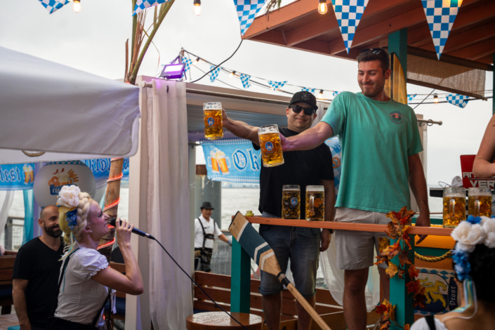 Beer Toast at OktoberFest NYC 2023 at Watermark