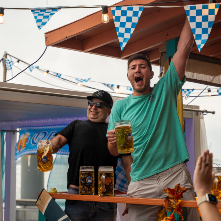 Beer Toast at OktoberFest NYC 2023 at Watermark