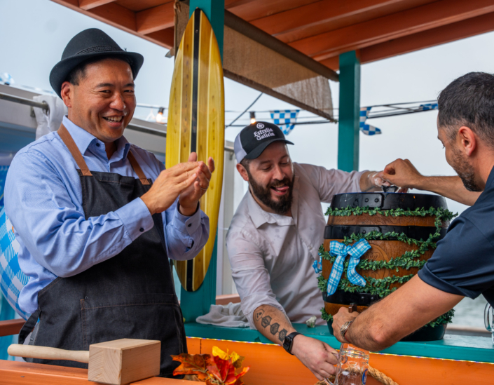 Ceremonial Keg at OktoberFest NYC 2023 at Watermark