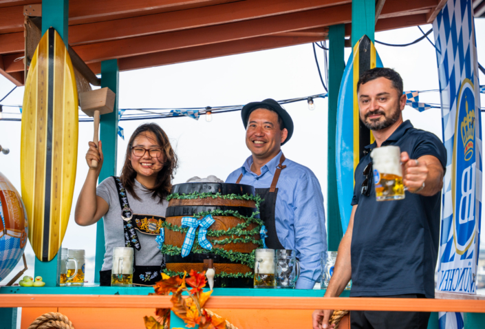 Ceremonial Keg at OktoberFest NYC 2023 at Watermark