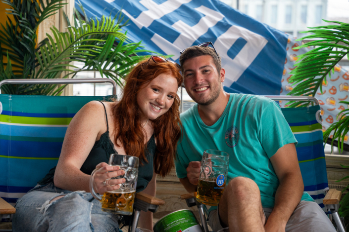 Couple at OktoberFest NYC 2023 at Watermark