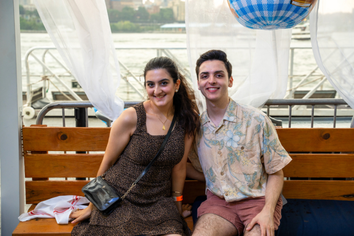 Couple at OktoberFest NYC 2023 at Watermark