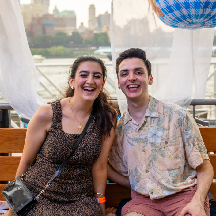 Couple at OktoberFest NYC 2023 at Watermark