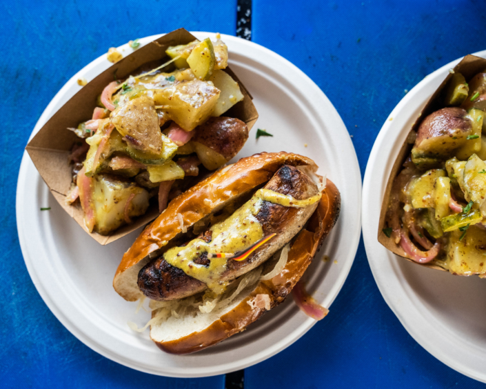 OktoberFest NYC Food - Bratwurst Sandwich