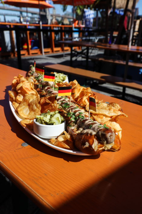 OktoberFest NYC Food - Bratwurst Sandwich Platter