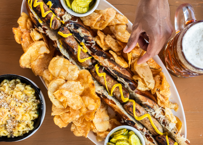 OktoberFest NYC Food - Bratwurst Sandwich Platter