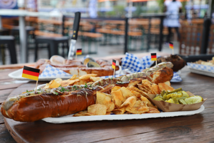 OktoberFest NYC Food - Bratwurst Sandwich Platter