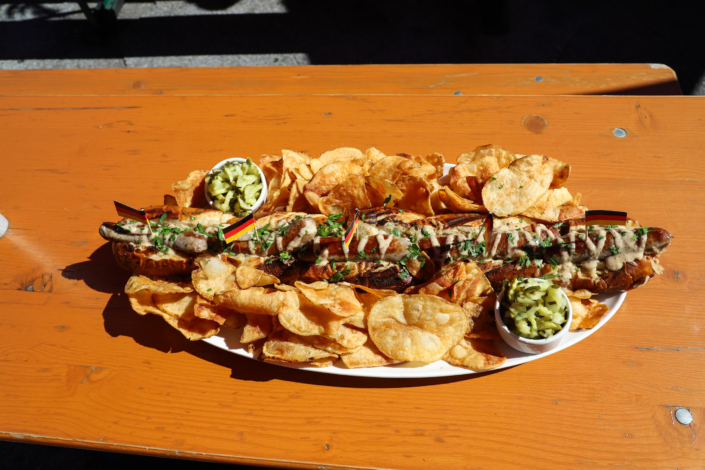 OktoberFest NYC Food - Bratwurst Sandwich Platter