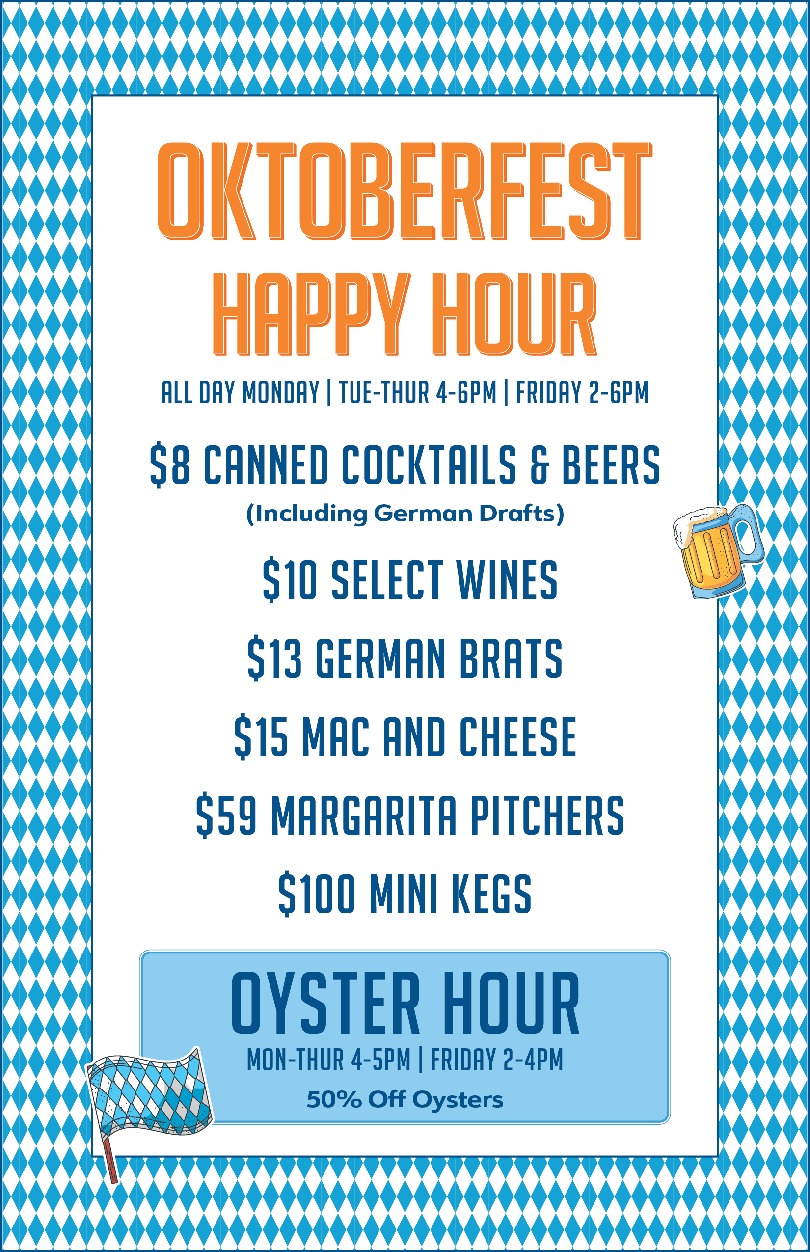 OktoberFest NYC Happy Hour Menu 2024 at Watermark