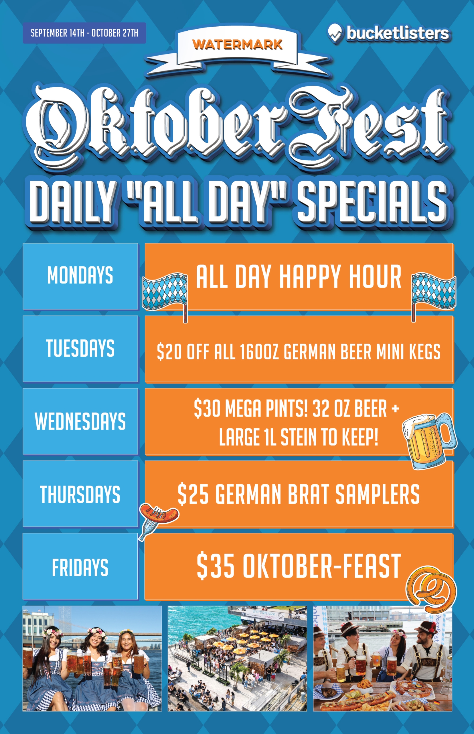 OktoberFest NYC 2024 Specials Menu at Watermark